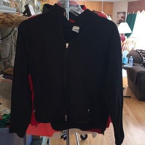 Black polyester zip up